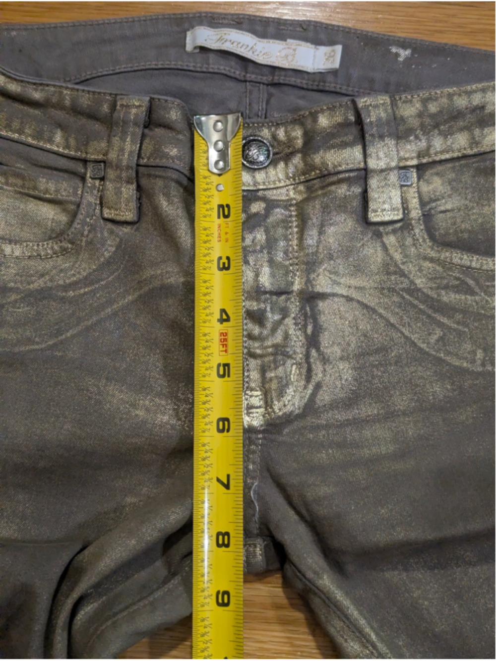 Frankie B. Gold Skinny Jeans Size 26 - Picture 8 of 11